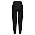 thumbnail image 6 of Womens Cotton Jogger Pants with Pockets Elastic Waist Casual Lounge Jogging Sports Tapered Leg Solid Sweatpants (3XL, Black), 6 of 7
