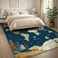 thumbnail image 3 of ODIKA 8'x10' Washable Area Rug Large Playroom Map Ocean Storytelling Compass Border for Dining Room, Office, Lounge, Non-Slip Chair-Friendly Mat, 3 of 7