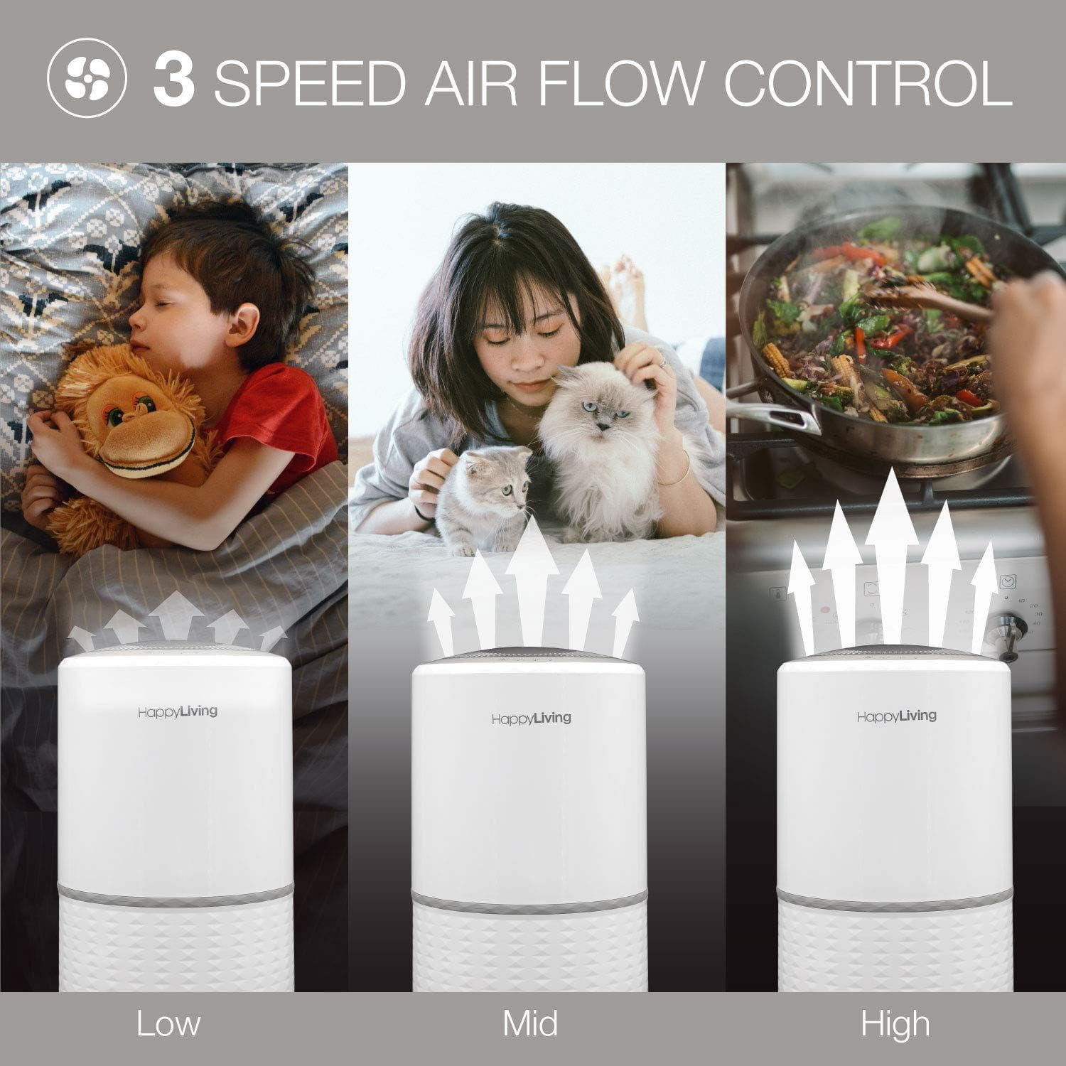 Air Purifier for Home Bedroom with Multiple Speeds Timer True HEPA 13 Filter, Ultra-Quiet Air Cleaner Safely Remove Dust, Pollen, Allergens, Odor