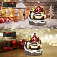 thumbnail image 2 of Christmas Village Houses with Moving Trains, Lighted Christmas House with Music Christmas Polyresin Collectable Building House with Santa Claus Figurines, 2 of 7