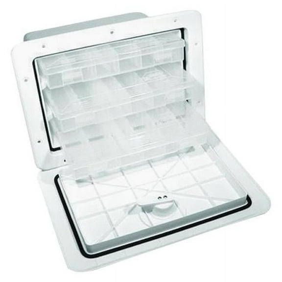 T-H Marine Supplies TBOX-1115-3T-2P 11 x 15 in. Polar Plastic Tackle Box with 3 Trays, White