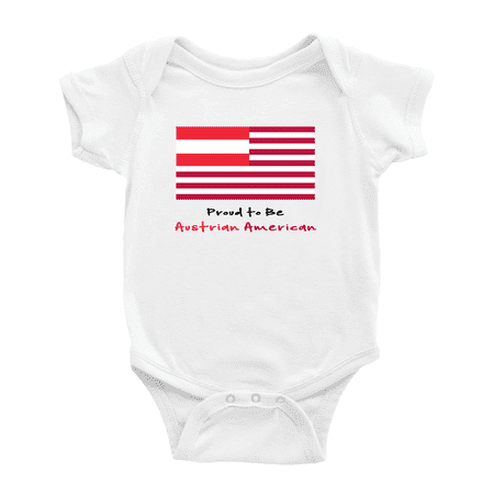 

Proud to Be Austrian American Flag Baby Romper Bodysuit For Boy Girl (White 3-6 Months)