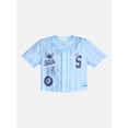 thumbnail image 5 of Stitch Women’s Graphic Cropped Baseball Jersey Top, Sizes XXS-XXL, 5 of 5