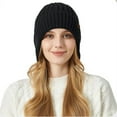 thumbnail image 2 of Eltusu Women Beanie Hat with Ear Flaps, Comfort Outdoor Winter Windproof Thermal Hats Black Size M, 2 of 2