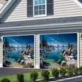 thumbnail image 3 of Nature Forest Garage Door Cover Banner 7 x 8 FT, Blue Sky Mountain Stone Lake Landscape Garage Door Curtains Backdrop with Grommets for Indoor Outdoor Wall Party Porch Yard Decorations Background, 3 of 9