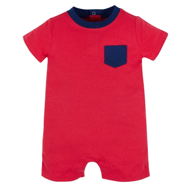 Onesies Brand Baby Boy Short Sleeve and Sleeveless Rompers, 3-Pack, Sizes 0/3 Months - 24 Months