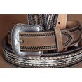 thumbnail image 3 of 42 In Nocona Leather Mens Belt Braided Horse Hair Lacing Engraved Buckle, 3 of 5