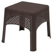 8071-60-3731 Wicker-Look Side Table, Woven Resin, Earth Brown - Quantity 6