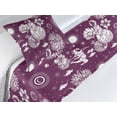 thumbnail image 3 of Space Bed Runner Set, Bicolored Outer Planet Vibe Astronaut and Sun Sketch With Flora on Pinky Back, Decorative Bedding Scarf & a Pillow Sham for Hotels Homes, Twin, Dark Magenta Ivory, by Ambesonne, 3 of 3