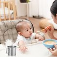 thumbnail image 3 of OULII 3Pcs Toddler Coffee Cup Silver Practical Recyclable Indoor Drinking Back to School, 3 of 8