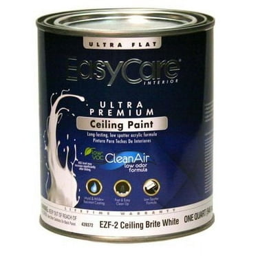 True Value Mfg EZF2-QT Interior Latex Paint, Ceiling Bright White, 1-Qt. - Quantity 4