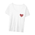 thumbnail image 4 of Camisas de manga corta para mujer, camisetas de manga corta, camiseta informal blanca suave y cómoda a la moda, camiseta para uso diario, compras Blanco, 4 of 8