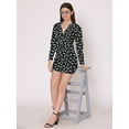 thumbnail image 6 of DressBerry Women's Printed Mini Shirt Dress Long Sleeves High Rise Buttoned Bodycon Nightwear Short Casual Summer One Piece Dress, 6 of 7