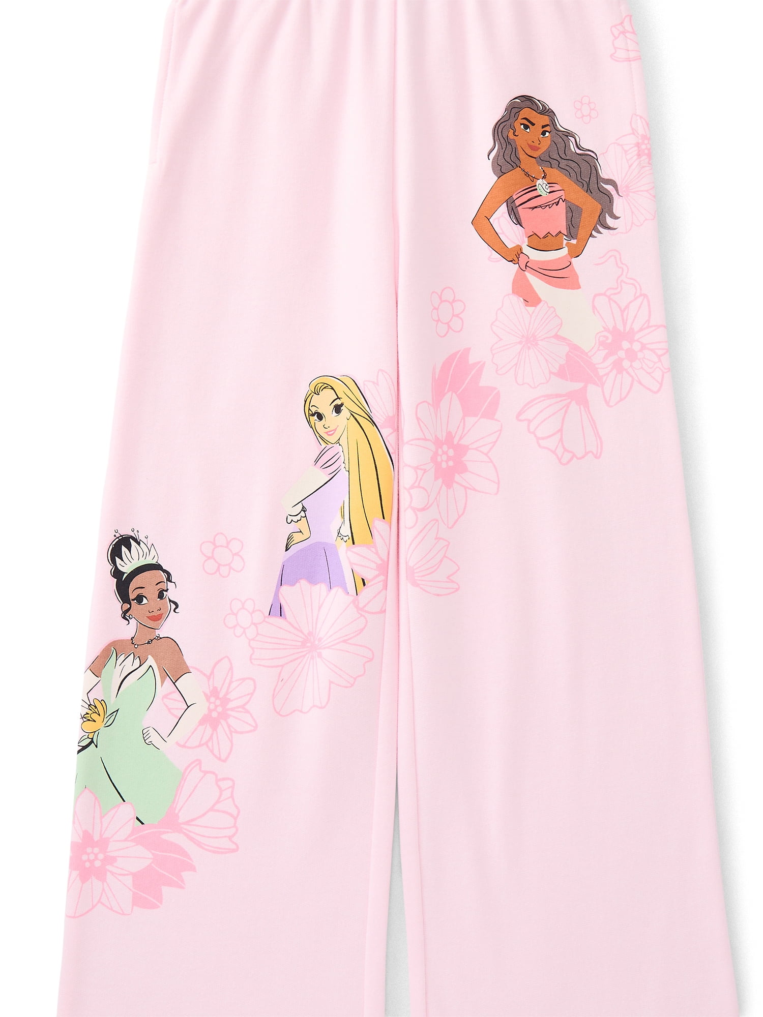Disney's Princess Adventure Girls Open Bottom Fleece Jogger Pants, Sizes 4-16