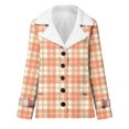 thumbnail image 5 of Winter Warm Plus Size Caots for Womens Zip Up Fashion Plaid Printed Fashionable Long Sleeved Pocket Composite Plush Button Coat, 5 of 5