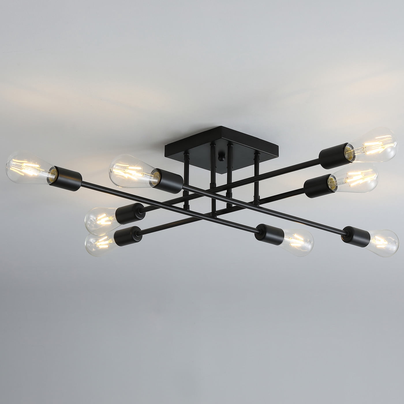 Aiwen 8-light Sputnik Semi-flush Mount Ceiling Lamp Modern Chandelier Lamp Fixture