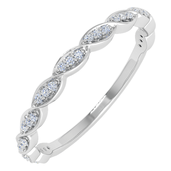 1/10 Carat Diamond 3/4 Eternity Wedding Band Ring in 14K White Gold (Ring Size 6.5) (I1-I2 Clarity)