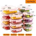 thumbnail image 2 of GFDYREE 16 Pack Glass Food Storage Containers with Lids Leakproof, Airtight Glass Meal Prep Containers For Lunch, On The Go, Leftover, Dishwasher Safe, 2 of 6