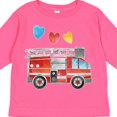thumbnail image 4 of Inktastic Valentine's Day Fire Truck with Hearts Boys or Girls Long Sleeve Toddler T-Shirt, 4 of 5
