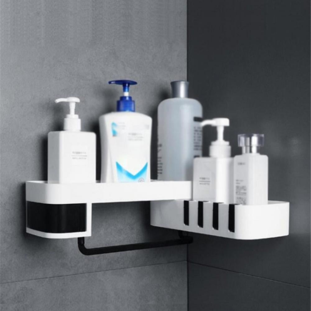Gel Wall Mounted Adhesive Bathroom Shelf Organizer Corner Storage Rack Shampoo 