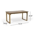 thumbnail image 4 of GDF Studio Cassia Outdoor Acacia Wood Expandable Dining Table U shaped Brown, 6 Person, 4 of 13