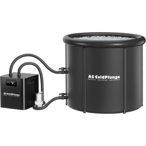 1/3HP Ice Bath Chiller & Cold Plunge Tub Kit – XL 100 Gal Insulated Ice Pod, External Pump & Filter, Cold Plunge Tub with Water Chille for Athletes, Recovery & Home Wellness