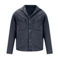 thumbnail image 3 of LNWUY Men's Denim Jacket Big Pocket Spring Fall Fashion Outdoor Casual Coat Solid Loose Comfy Trucker Jackets with Pocket Blue M, 3 of 7