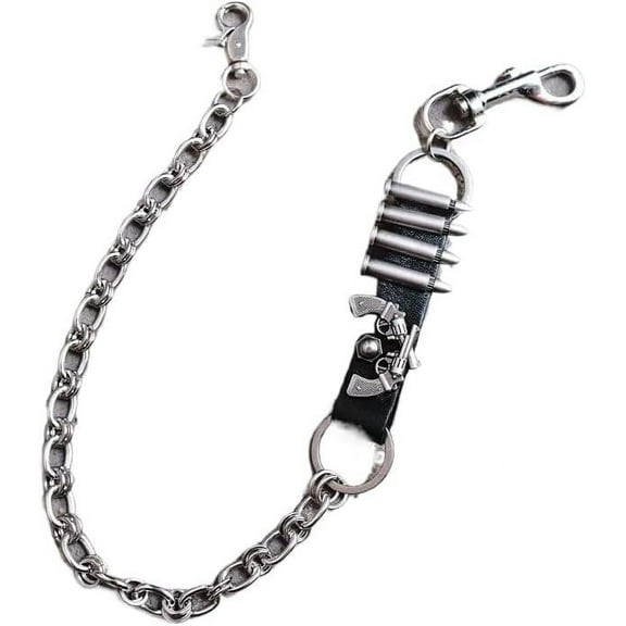 Marshal Men Wallet Chain Biker Fashion Metal Jeans Bullets Charm Skull Punk