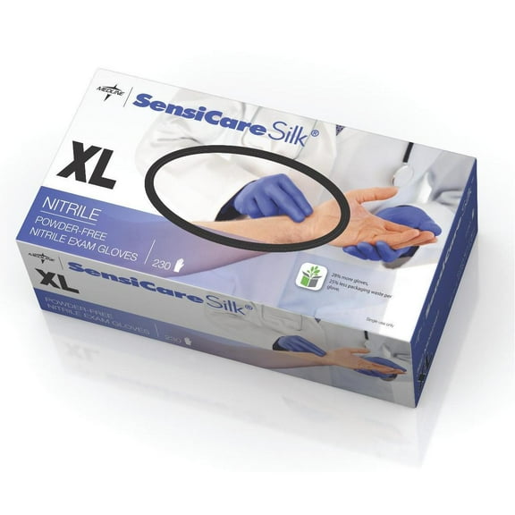 Medline SensiCare Silk Nitrile Exam Gloves (Case of 10 boxes)