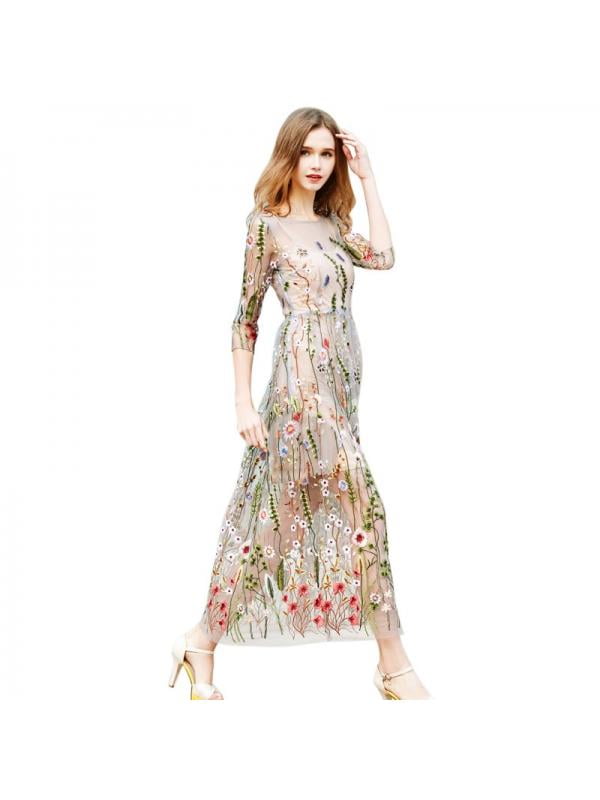 lace and embroidered dress