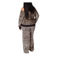 thumbnail image 2 of MICHAEL MICHAEL KORS Womens Beige Animal Print Long Sleeve Asymmetrical Neckline Top Plus 3X, 2 of 4