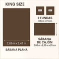thumbnail image 3 of Juego de Sábanas Tacto Algodón King Size 4 Piezas Ultra Suaves y Frescas Color Chocolate Kyuden Home, 3 of 6