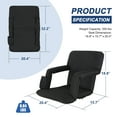 thumbnail image 2 of WDZS Stadium Seats with Back Support for Bleachers – Wide Bleacher Chairs with Thick Padded Cushion, Armrests, Side Pockets, & Shoulder Straps – Portable Seat Chair for Sports Events,Black, 2 of 16