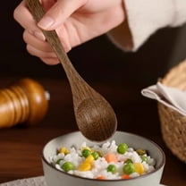 Japanese Wooden Spoon-Long Handle Small Wooden Soup Spoon for Cooking,Stirring & Serving,Exquisite Household Kitchen Utensil