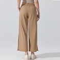 thumbnail image 6 of RYDCOT Women's Wide Leg Yoga Pants Casual Breathable Long Pants, Solid Color 7/8 Length Loose Fit Trousers Khaki, 6 of 6