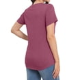 thumbnail image 6 of ZHUGeLI Fashion Ruched Round Neck Blouse Tees For Women Solid Color Loose Short Sleeve Tops Summer Classic T-Shirt Up to 50% off Clearance, 6 of 7