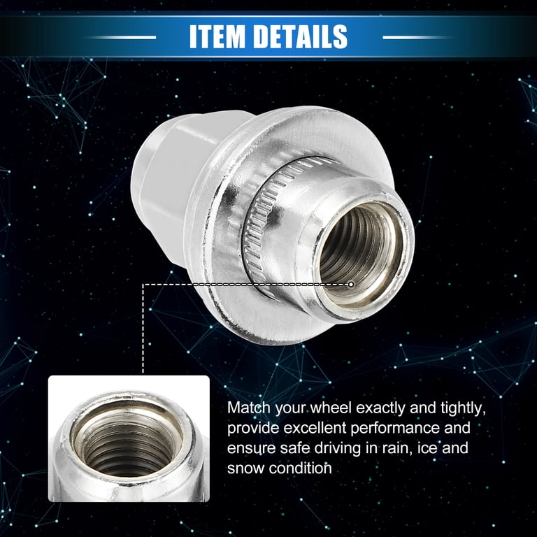 Ford Fiesta Wheel Nuts 5Pcs Locking Wheel Lug Nuts For Jaguar XF, XE, X-Type, F-TYPE – M12 X 1.5 Thread, Chrome Plated Alloy M12 X 1.5 Wheel Nuts