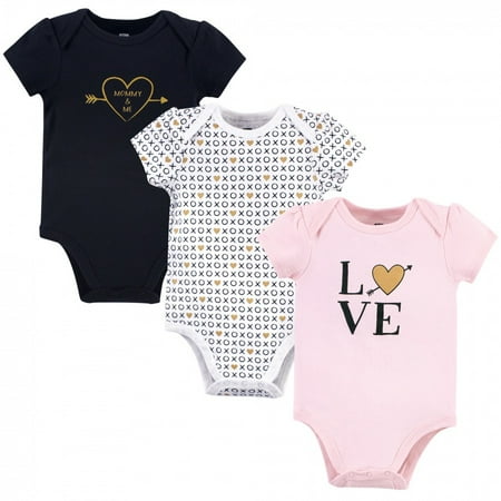 

Hudson Baby Infant Girl Cotton Bodysuits 3pk Love Xoxo 12-18 Months
