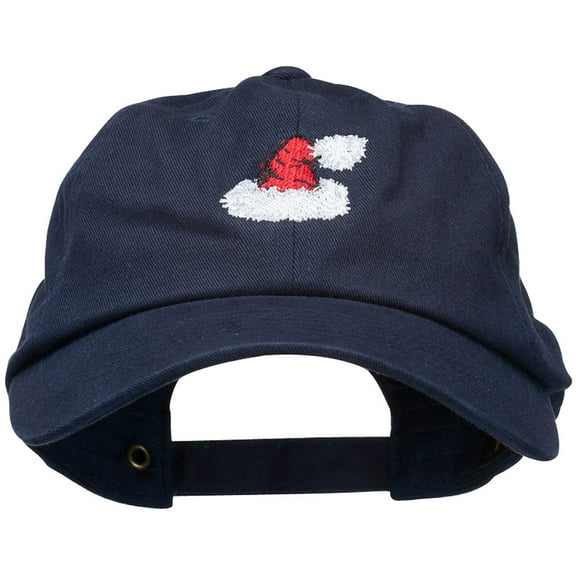 Christmas Hat Embroidered Unstructured Cap - Navy OSFM