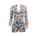 thumbnail image 2 of Seyurigaoka Women Stylish Butterfly Print Romper Long Sleeve Zipper Jumpsuit Fashion Loungewear for Ladies, 2 of 7