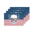 thumbnail image 4 of MKHERT Cool Sugar Skull in Sunglasses On American Flag Placemats Table Mats for Dining Room Kitchen Table Decoration 12x18 inch,Set of 4, 4 of 4