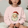 thumbnail image 5 of Lorytime Christmas Boys Girls Sweatshirts for Fall Santa Claus Stripes Shirt Crew Neck Long Sleeve Tops Pullover, 5 of 7