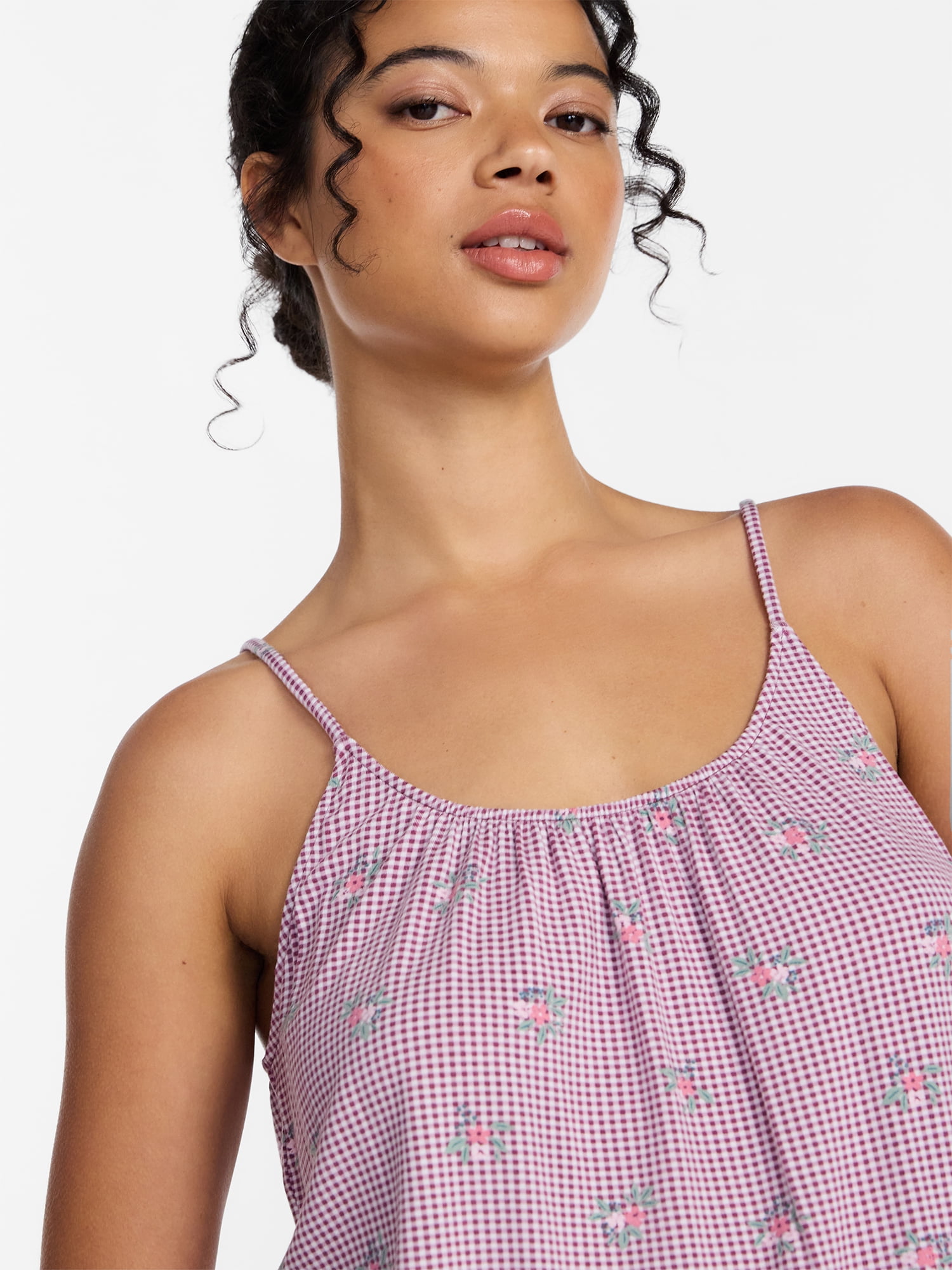 Joyspun Women’s Modal-Blend Ruffle Trim Cami and Shorts Sleepwear Set, 2-Piece, Sizes XS-3X