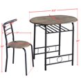 thumbnail image 6 of Topeakmart 3 Piece Modern Round Dining Table Set Kitchen Table Set with Storage Rack, Drift Brown, 6 of 13