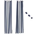 thumbnail image 2 of Sunnydaze Modern 2-Piece Blue and White Stripe Light-Filtering Curtain Set, 2 of 11