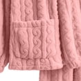 thumbnail image 3 of NominalSnug Flannel Pajamas for Women Sets Full Zip up Fuzzy Fleece Cardigans Wide Legh Pants Winter Thicken Warm Lounge Sleepwear 2 Piece, 3 of 7