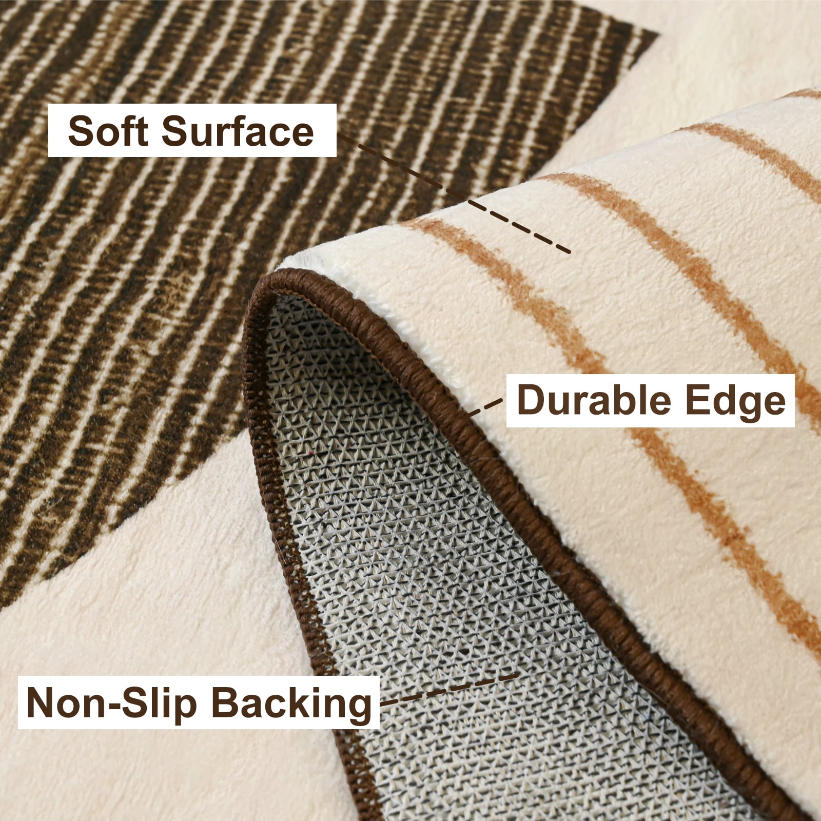 Pentantan 5'x7' Area Rugs, Machine Washable Rug for Living Room- Modern Soft Indoor Carpet, Low Pile for Bedroom, Dining Room, Playroom, Office, Brown