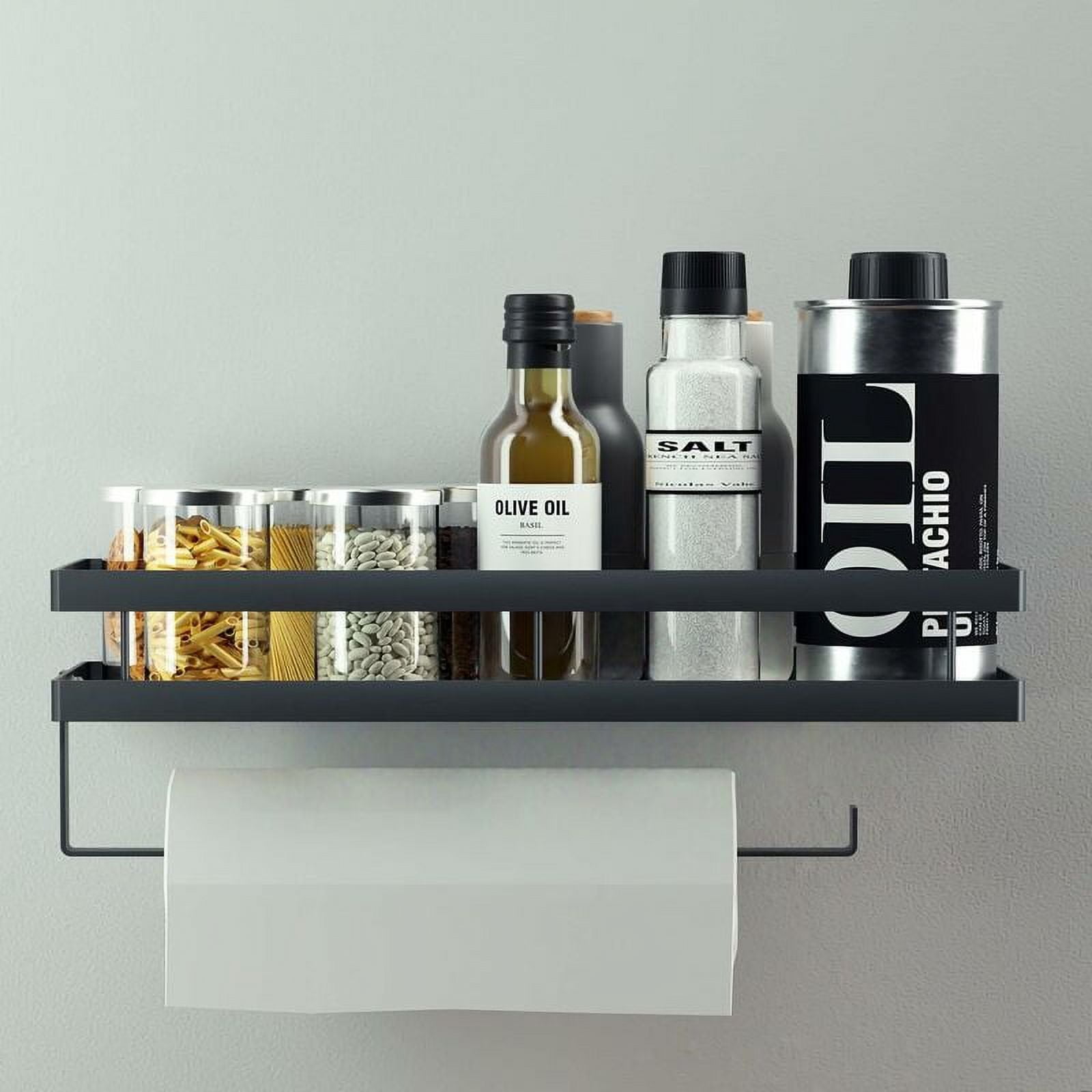 Spice rack with kitchen roll holder new arrivals