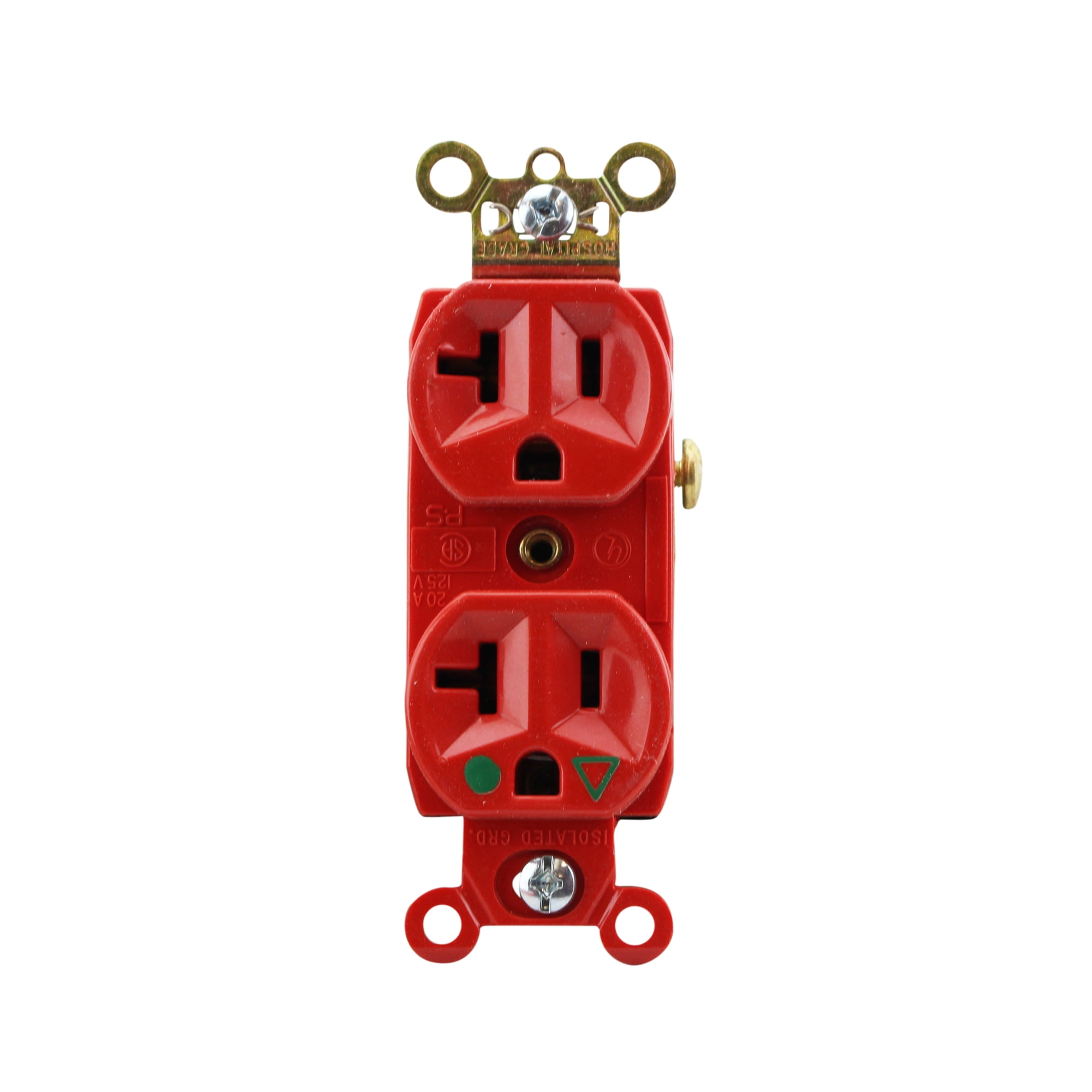 Pass & Seymour IG8300-RED Hospital Grade Receptacle 20A