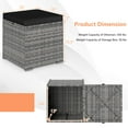 thumbnail image 3 of Costway 2PCS Patio Rattan Ottomans Seat Side Table Storage Box Footstool with Cushion Black, 3 of 10